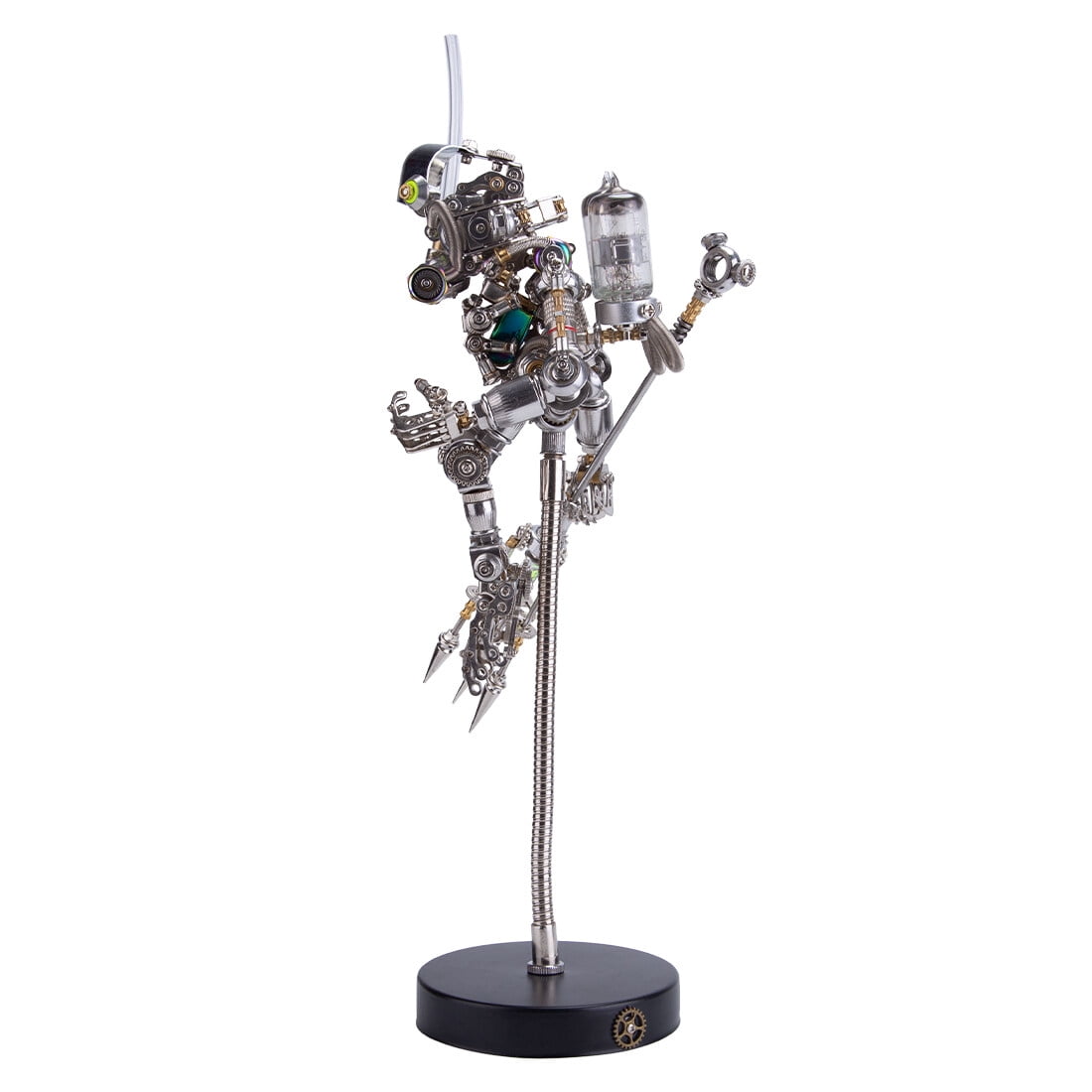 Lantern Fish 3D Metal Puzzle DIY Steampunk Assembly Kit, 700+PCS Mechanical Model with Movable Fins, Color-Changing Lamp & Collectible Gift for Adults & Teens