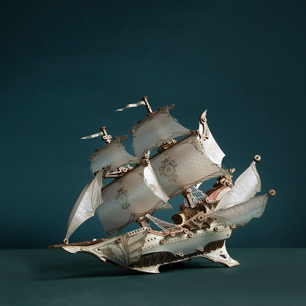 3D Wooden Puzzle Victory Sailing Ship, DIY Assembly Detailed Vessel Display Model Kit For Adult Collectors, Office Decor And Creative Gifts