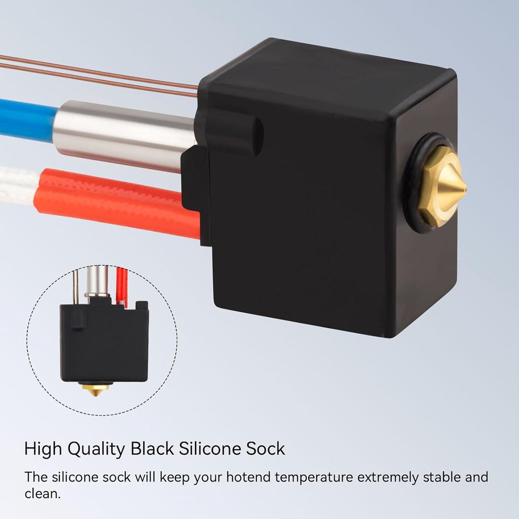 High Speed 3D Printer Print Head Hot End Kit Replacement Parts with 0.4mm Brass Nozzle and 24V 60W Heating Rod