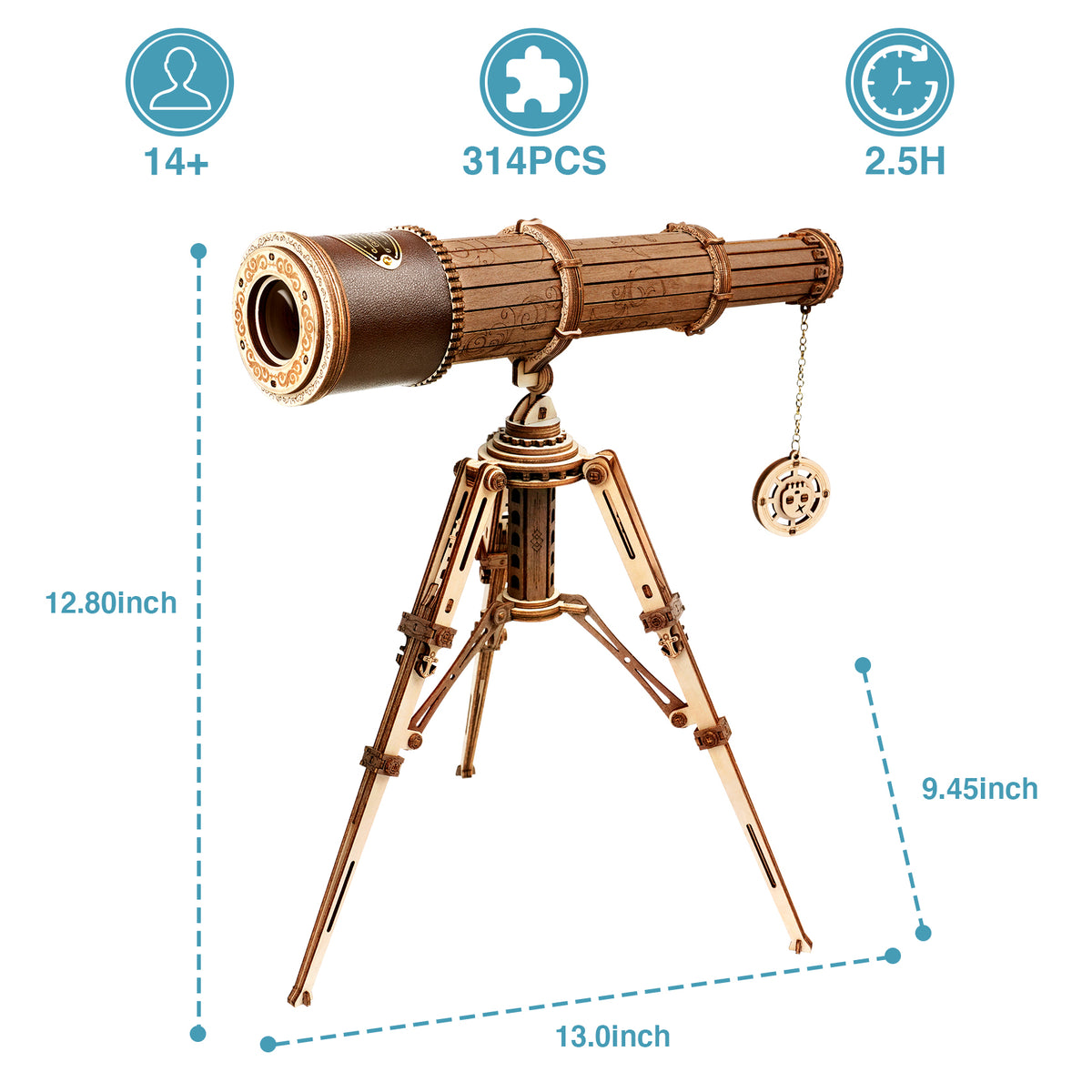 ROBOTIME Monocular Telescope 3D Wooden Puzzle, Mini Wooden Toys Craft Kits to Build, Gifts for Adults Teens