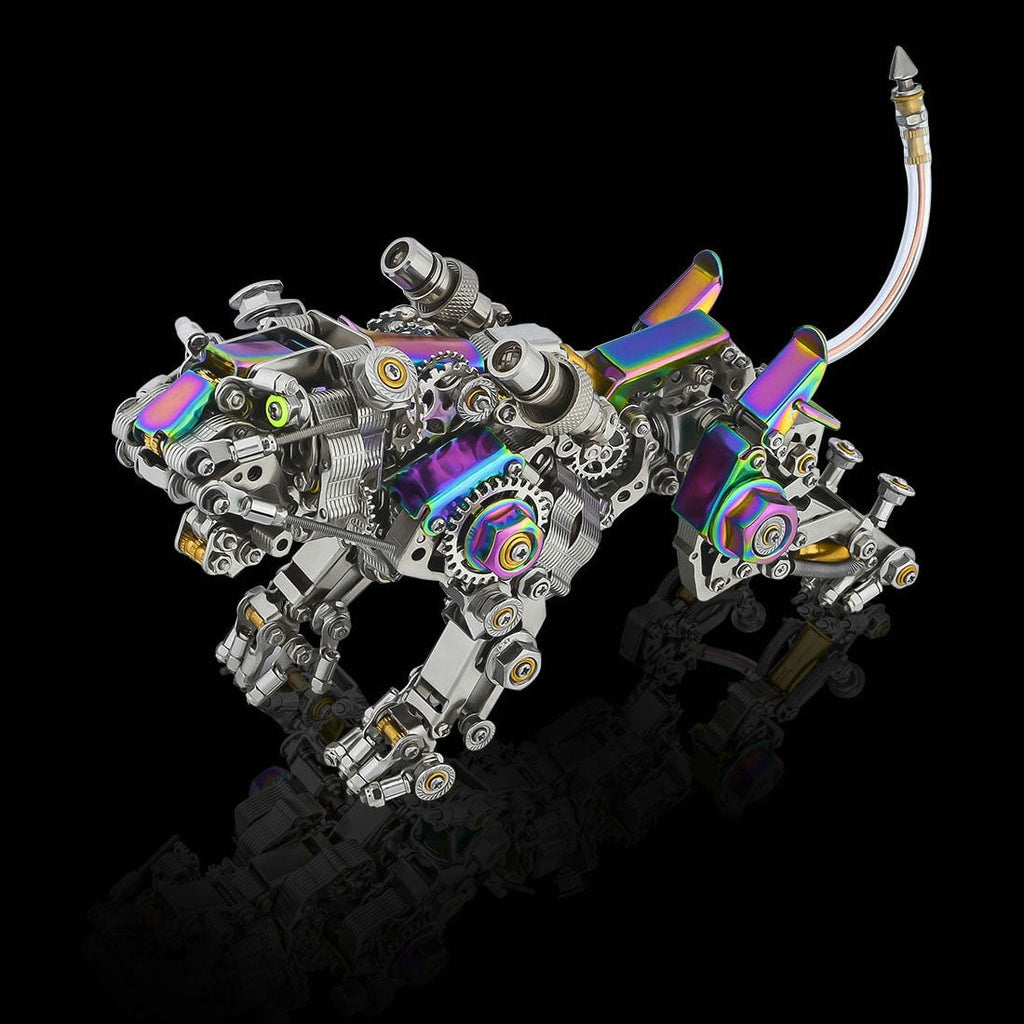 3D Metal Puzzle Colorful Bengal Tiger Model Kit, 700PCS Mechanical Steampunk Tiger 3D Metal Jigsaw Puzzle to Build, DIY Assembly Gift for Adults & Teens -Wings 1 Pair