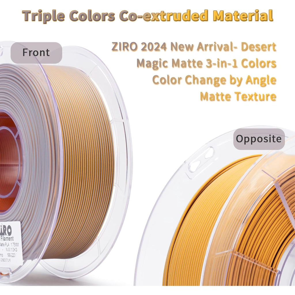 Ziro 3D Tri-Color Matte PLA 1.75mm 1kg, Volcano