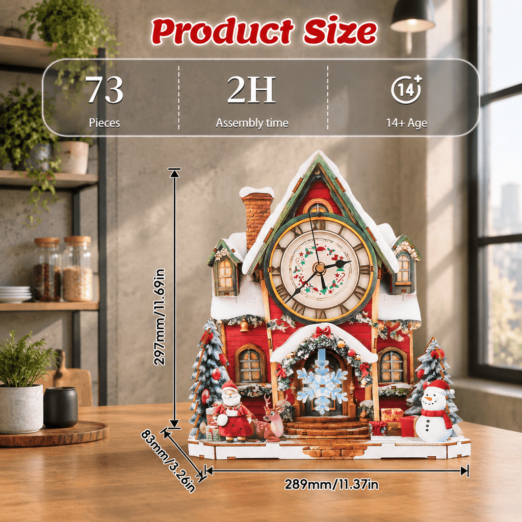 Fire Phoenix Wooden 3D Puzzle Clock DIY Model Kit for Adults