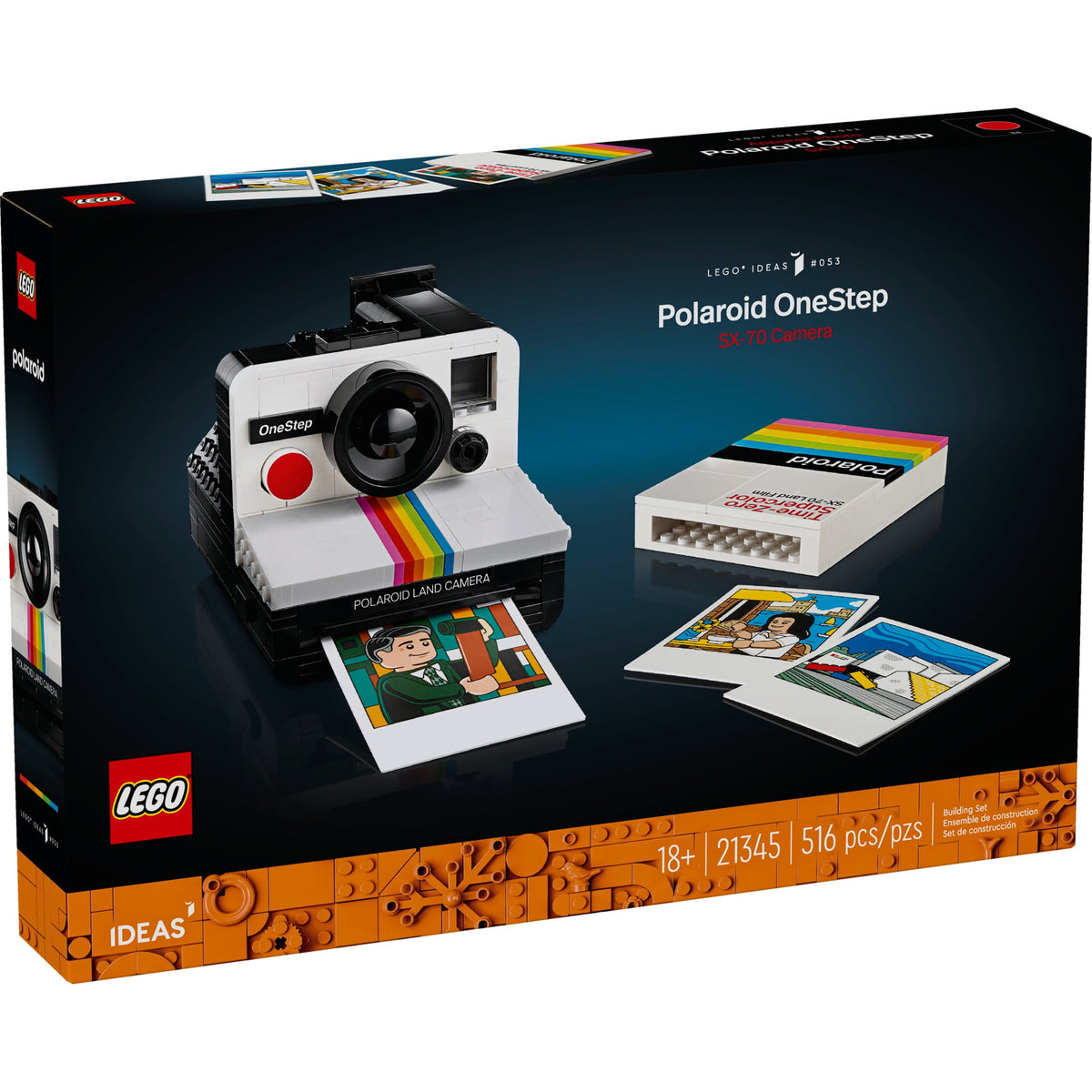 LEGO Ideas Polaroid OneStep SX-70 Camera Building Set - Collectible Display Model of Polaroid Camera - Gift for Graduation - Decoration for Room or Office for Photography Lovers - 21345