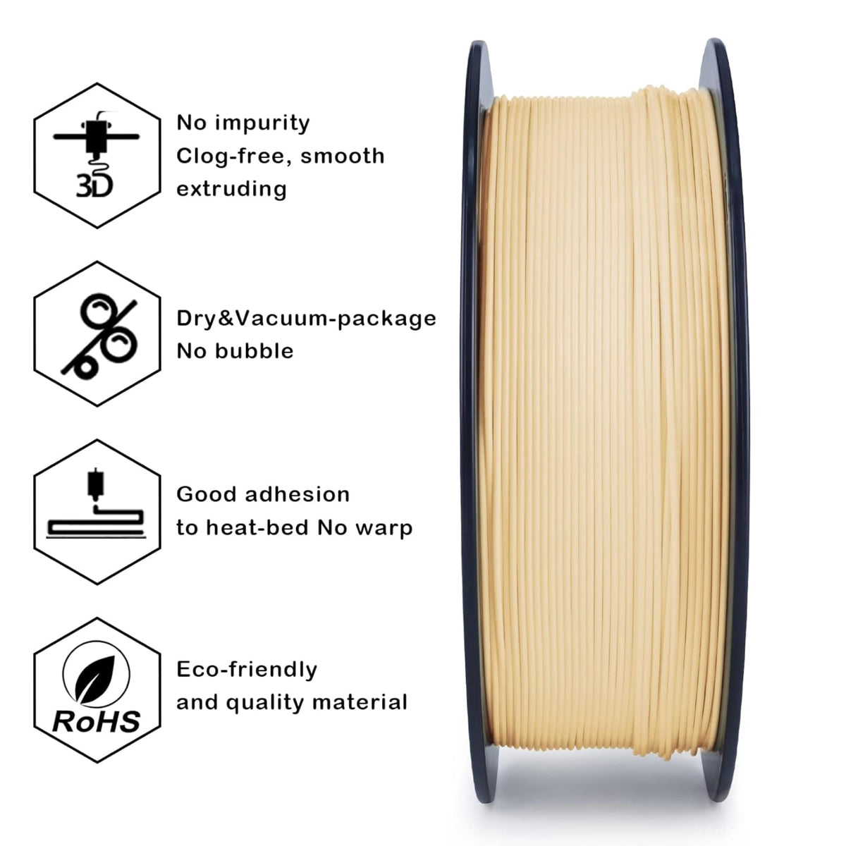 Ziro 3D PLA PRO Filament, 1.75mm 1kg, Metallic Silver