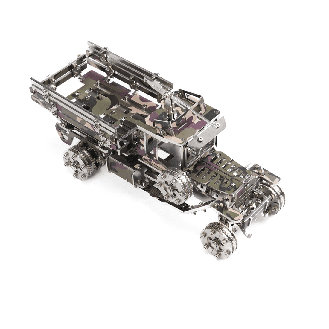 Iron Blood Combat Vehicle 3D Metal Puzzle Model Kit, 100+PCS Steampunk Mechanical Assembly Kit, Stainless Steel DIY Puzzle Model, Desktop Display Collectible & Engineering Hobby Kit for Adults