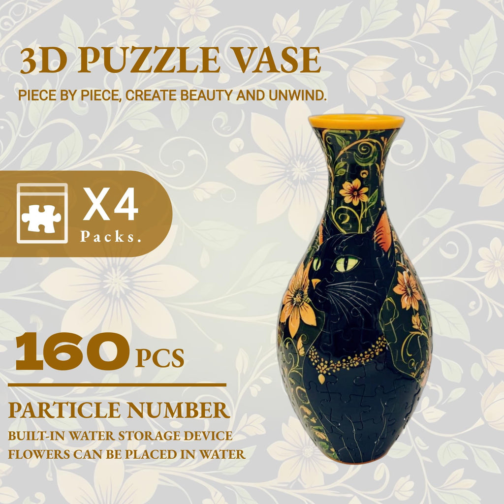 3D Puzzle Vase for Adults, Creative Vase Puzzle for Flowers(Secret Butterfly)