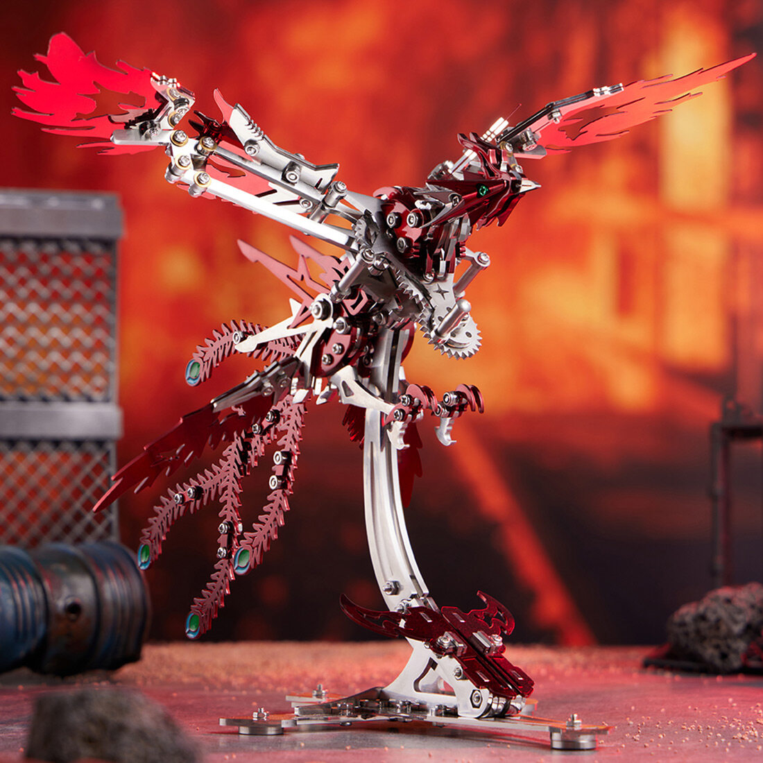 3D Metal Puzzle Phoenix 358 PCS, Steampunk Mechanical Model Kit With DIY Assembly, Home Display Desk Decor For Adult Collectors And Creative Gifts