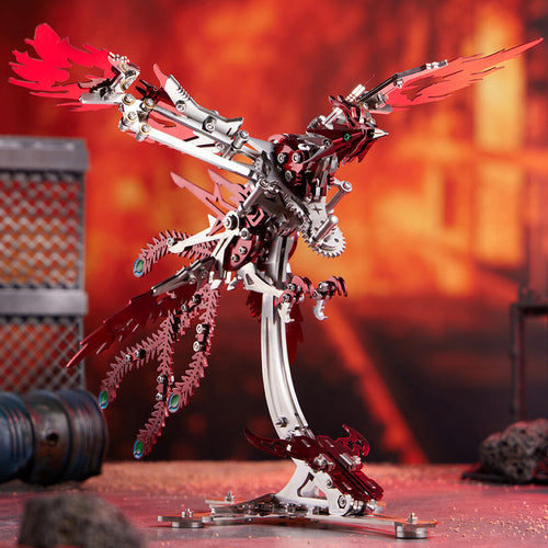 3D Metal Puzzle Phoenix 358 PCS, Steampunk Mechanical Model Kit With DIY Assembly, Home Display Desk Decor For Adult Collectors And Creative Gifts