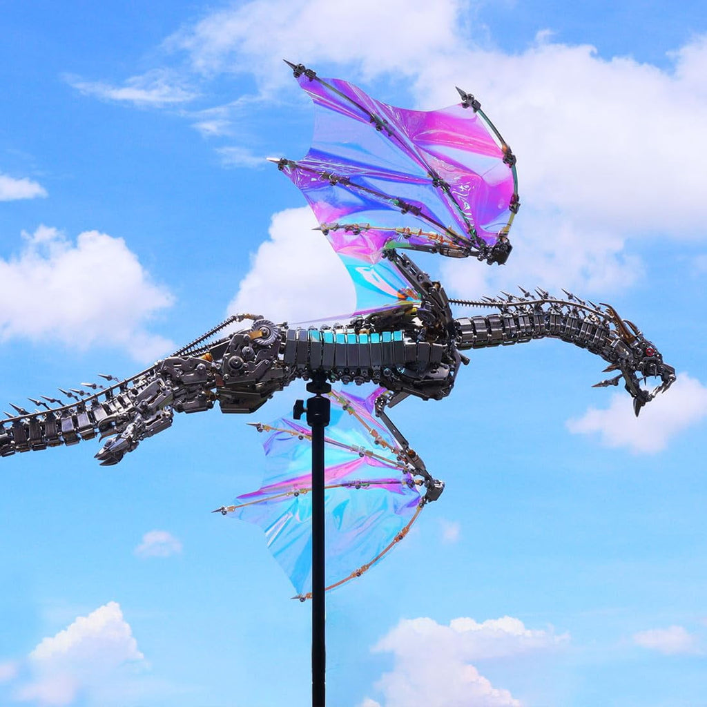 3D Metal Puzzle Bloodthirsty Aurora Dragon 3000+ PCS, Steampunk Mechanical Model Kit With DIY Assembly, Home Display Desk Decor For Adult Collectors And Creative Gifts