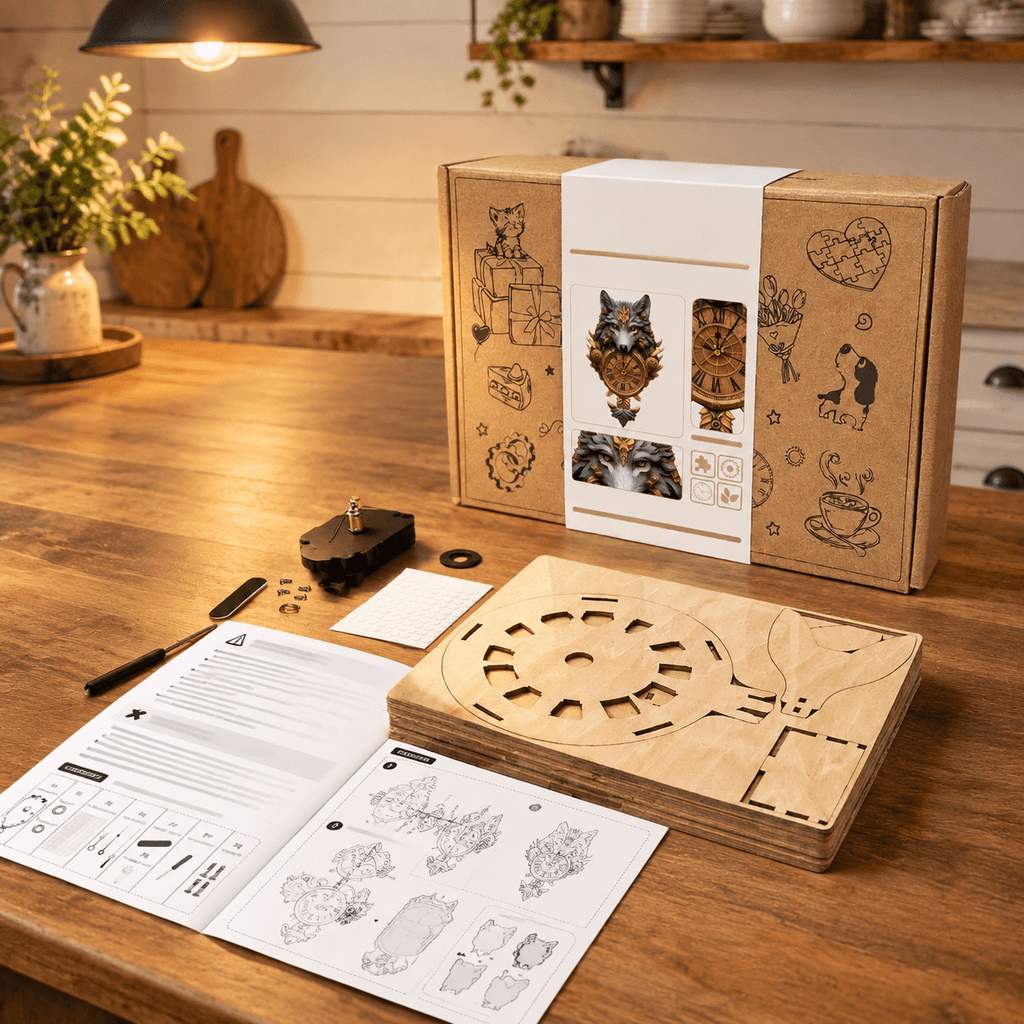 Butterfly Clock 3D Wooden Puzzle Clock DIY Mechanical Craft Kit for Adults Teens