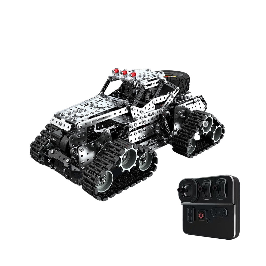 3D Metal Puzzle RC Off-Road Truck, 1292PCS DIY Metal Model Kit, Tracked Engineering Vehicle with 360° Rotation, 3D Puzzle for Adults, Electric Remote Control Car Building Set
