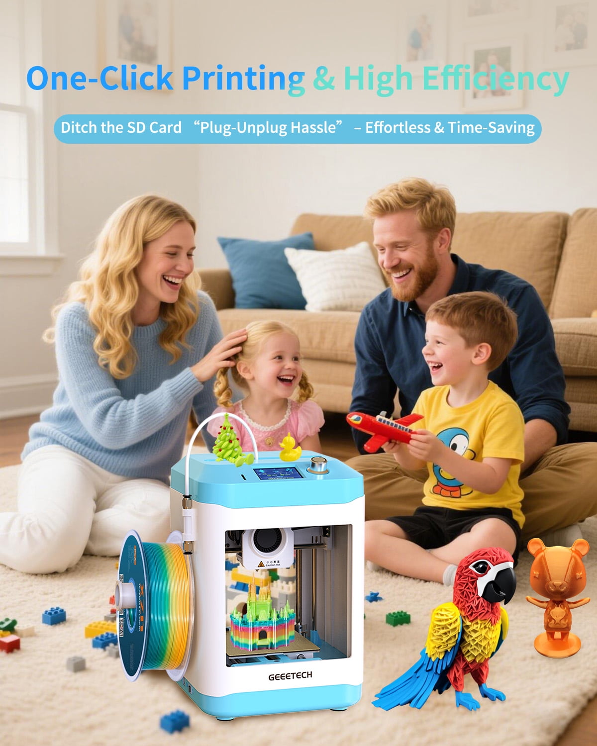 Geeetech Mini Faster 3D Printer with WIFI Fully Assembled 3D Printer for Kids & Beginners