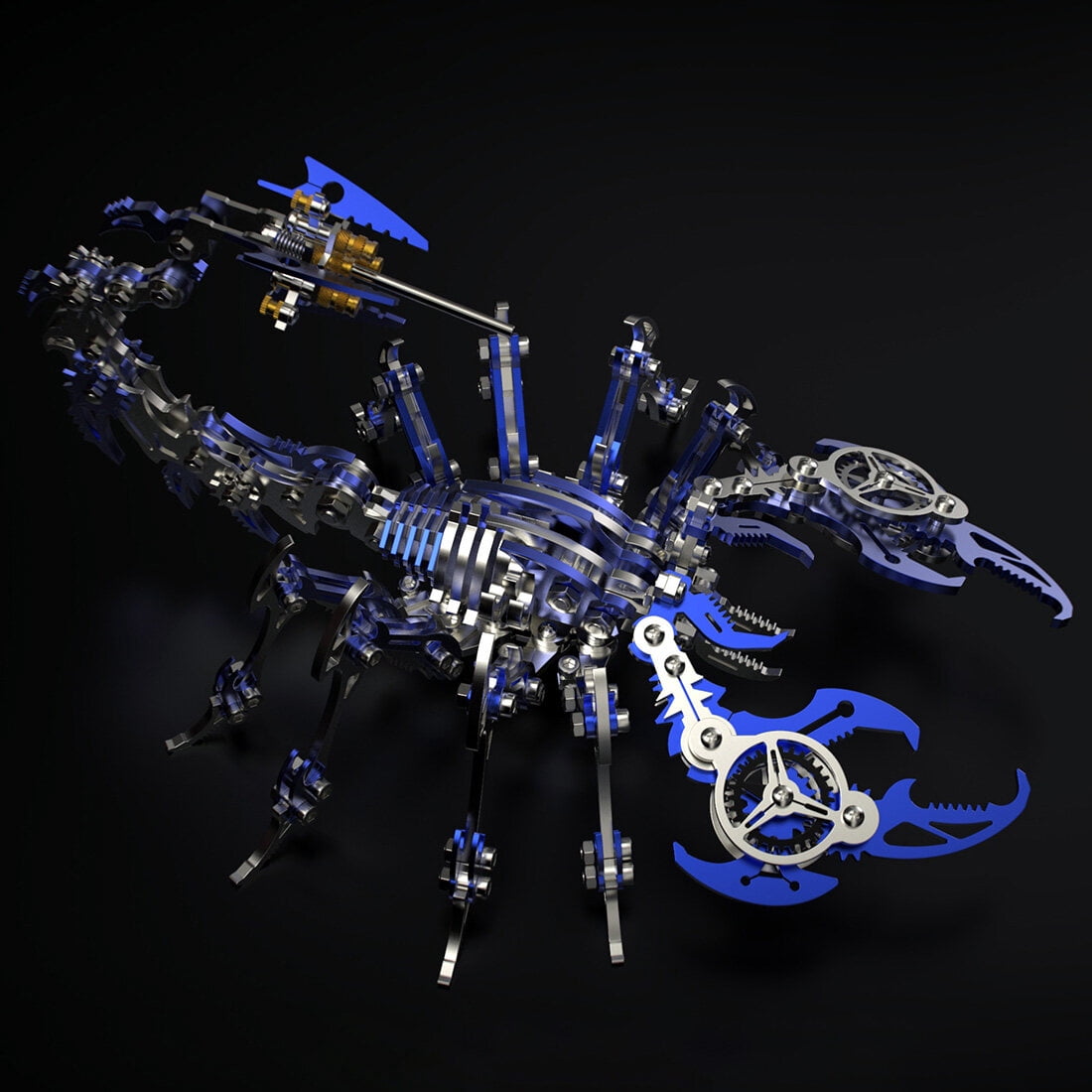 3D Metal Puzzle for Adult, 220PCS+ 3D Steampunk Mechanical Scorpion King Model Kits, DIY ArtCraft Puzzle for Desk Ornaments (Black & Golden)