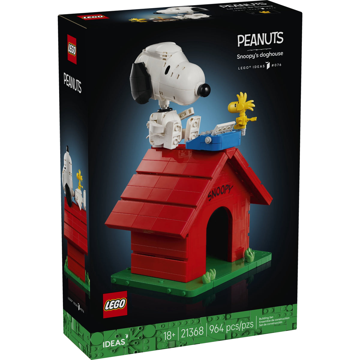 LEGO Ideas Peanuts: Snoopy's Doghouse Collectible Building Set for Adults - Room or Office Decor for Women & Men, Ages 18+ - Gift for Fans - W/ Woodstock Figure - 21368