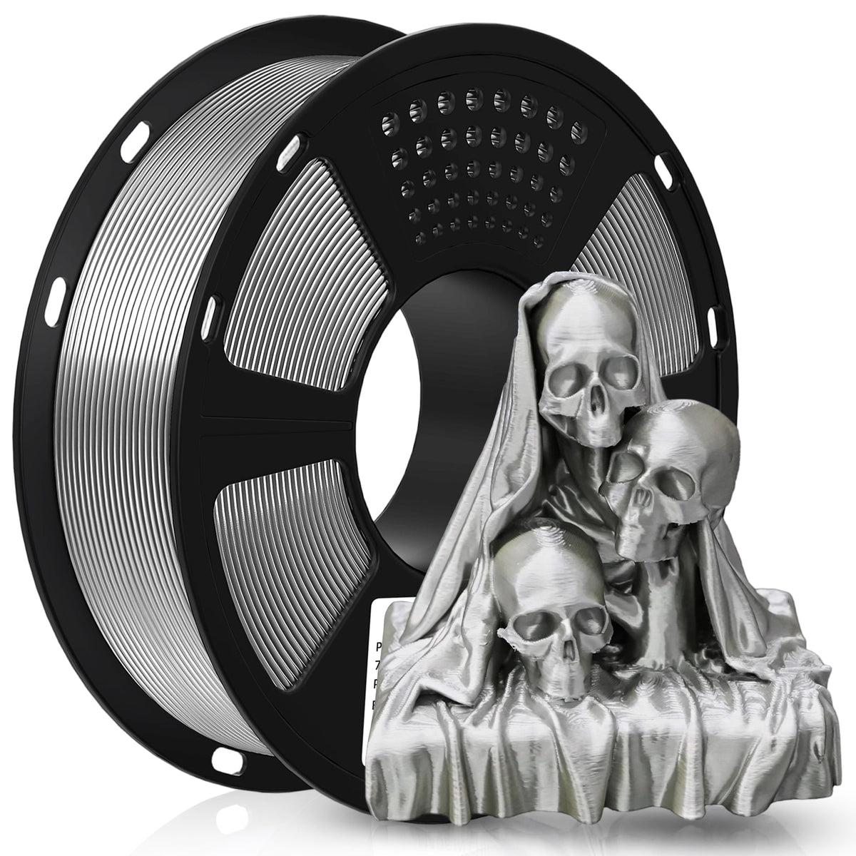 Geeetech 3D Printer Silk Silver PLA Filament 1.75mm,Metal-like Shiny Consumable 1kg (2.2lbs) 1 Spool