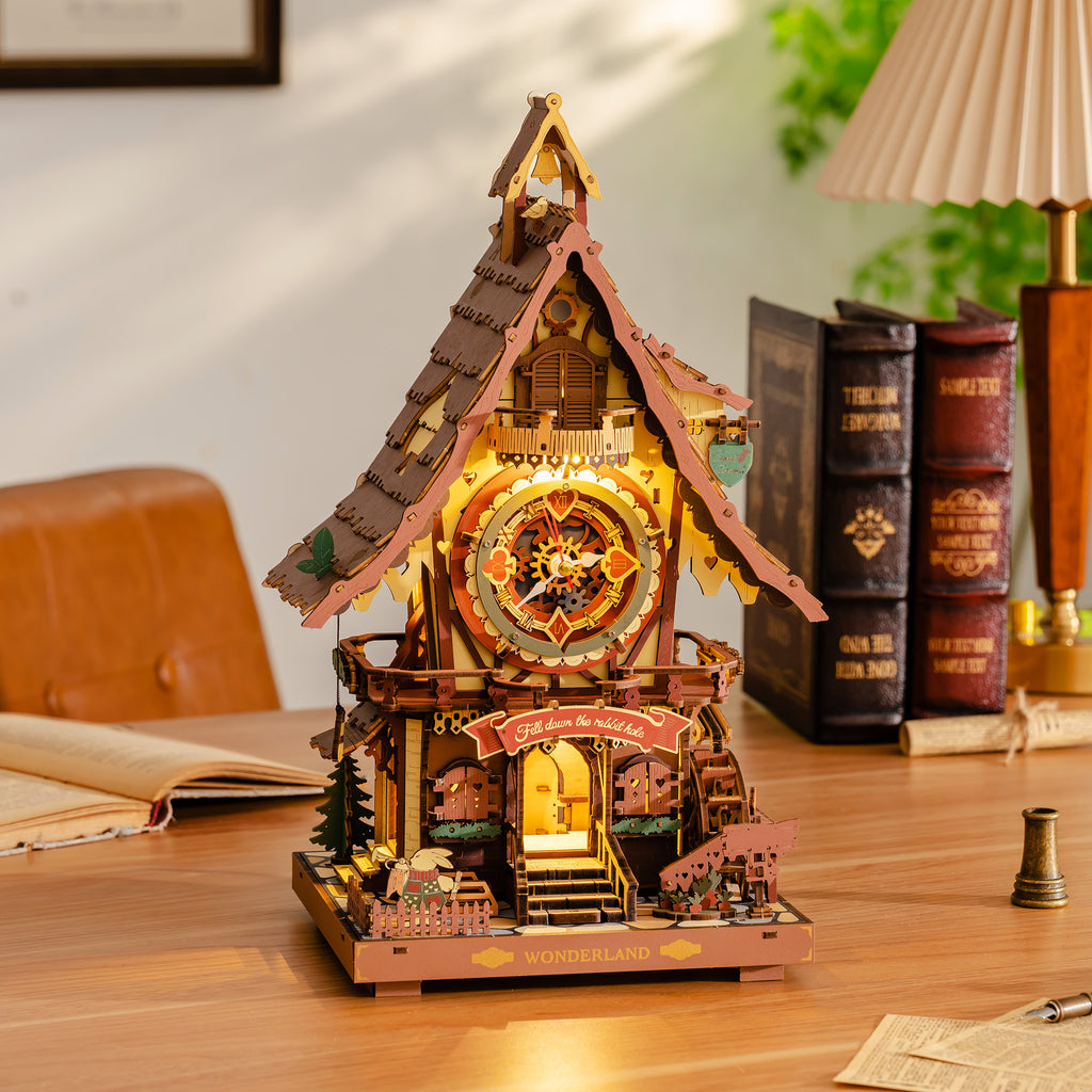 Robotime Cuckoo Clock Wood 3D Puzzles DIY Craft Kit for Adults 435 Pieces