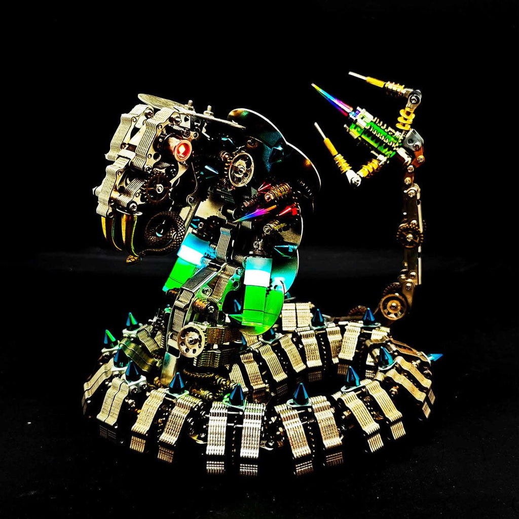3D Metal Puzzle Cobra Realistic 1000+ PCS, Steampunk Mechanical Model Kit With DIY Assembly, Home Display Desk Decor For Adult Collectors And Creative Gifts