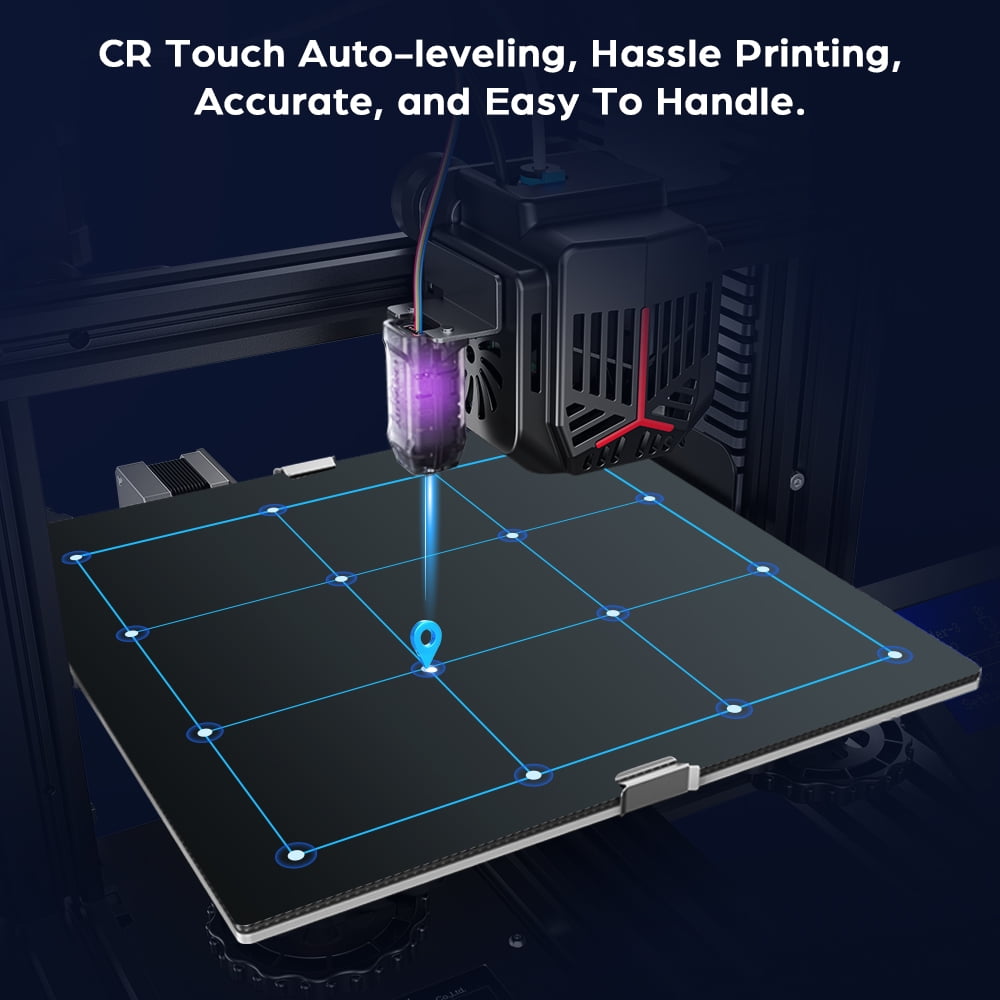Creality Ender 3 Neo 3D Printer with CR Touch Auto Bed Leveling Kit Full-Metal Extruder Carborundum Glass Printing Platform with Resume Printing Function Silent Mainboard 8.66x8.66x9.84 inch