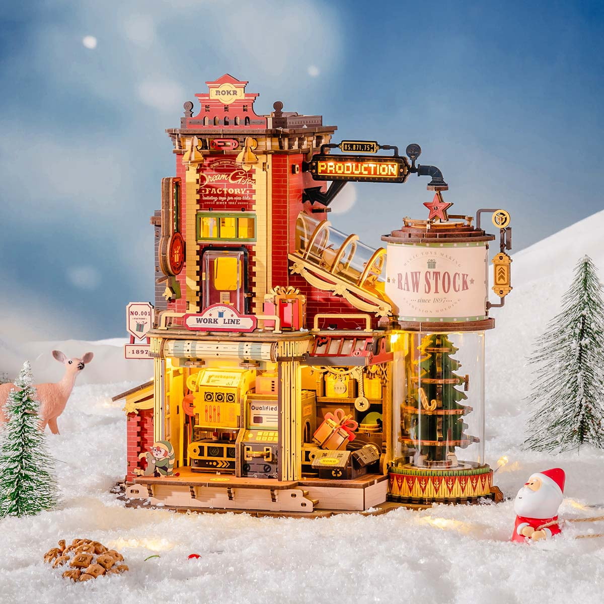 ROKR 3D Jigsaw Wooden Puzzle Dream Gift Magic Factory Model Kit for Adults & Kids Xmas Gift Toys