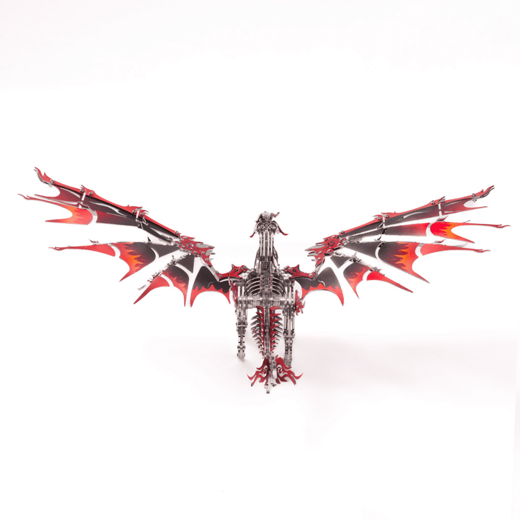 3D Metal Puzzles Mechanical Fire-Breathing Dragon Model Kit, 200+PCS DIY Assembly, No-Glue Snap-Fit Steampunk Animal Puzzle for Adults & Teens 16+, Exquisite Desk Decor, Gift for Men
