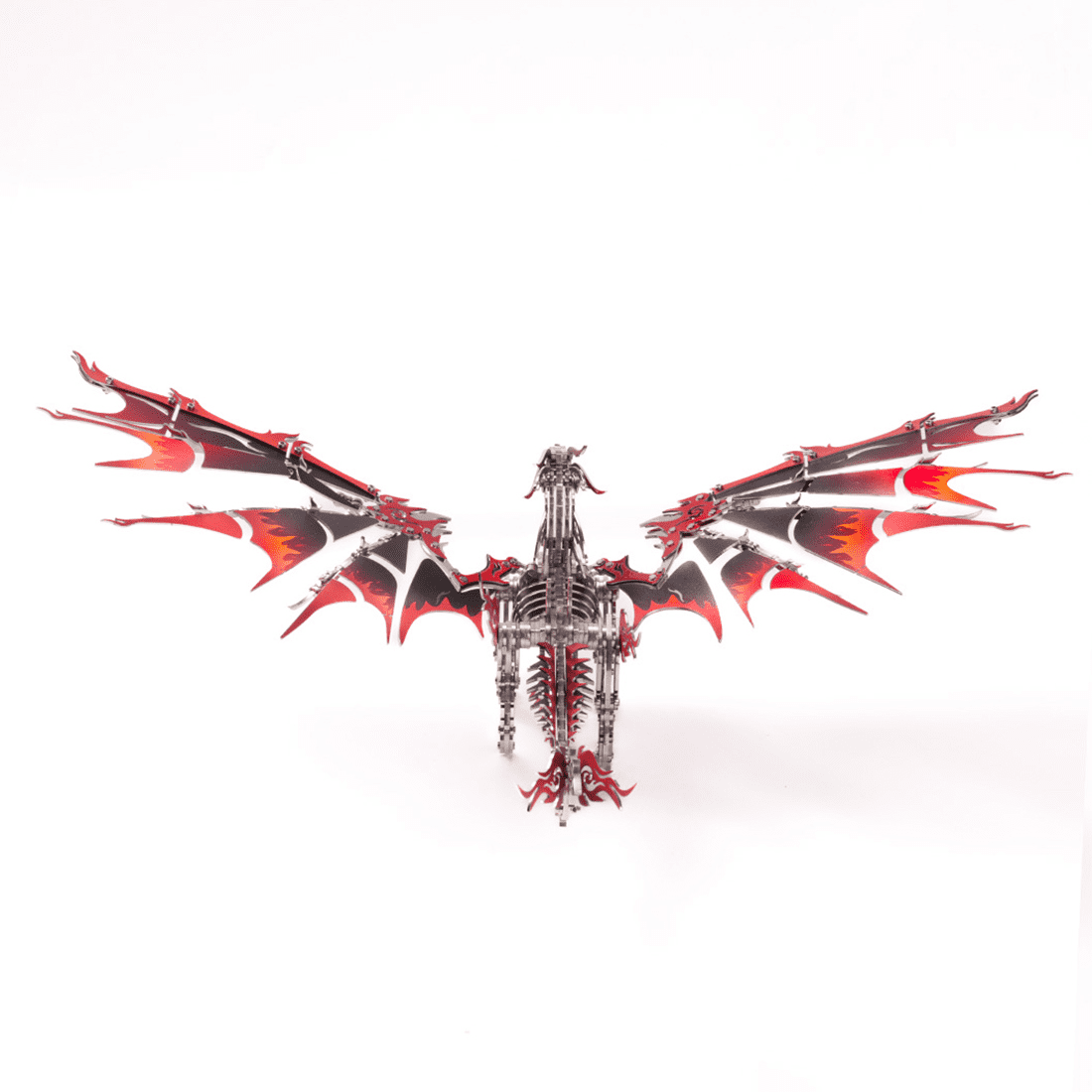 3D Metal Puzzles Mechanical Fire-Breathing Dragon Model Kit, 200+PCS DIY Assembly, No-Glue Snap-Fit Steampunk Animal Puzzle for Adults & Teens 16+, Exquisite Desk Decor, Gift for Men