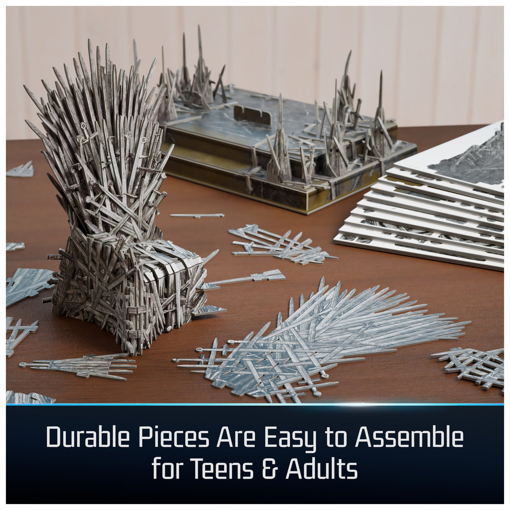 4D Build, Game of Thrones Iron Throne 3D Puzzle Model Kit with Stand