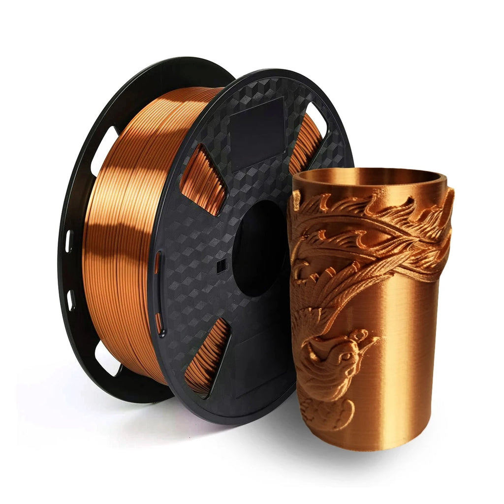 Silk PLA Filament 1.75mm 500g, 3d Printer Filament Silky Shine 3d Pen Printing Materials, Shiny Metallic Smooth Silver Gold Pla