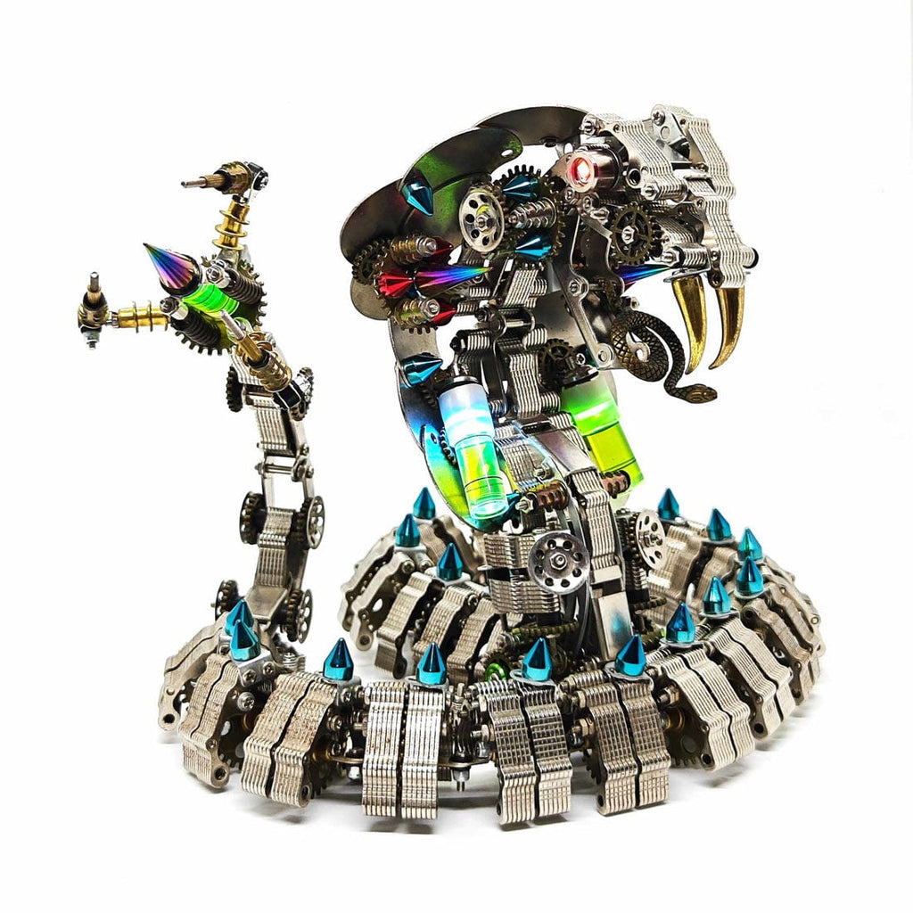 3D Metal Puzzle Cobra Realistic 1000+ PCS, Steampunk Mechanical Model Kit With DIY Assembly, Home Display Desk Decor For Adult Collectors And Creative Gifts