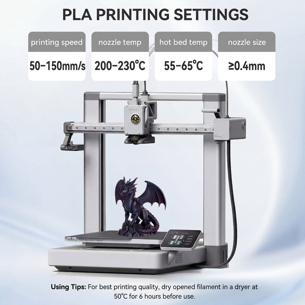 Epelay PLA Plus 3D Printer Filament, 1.75mm, 1kg Spool, Black, Compatible with Most FDM Printers