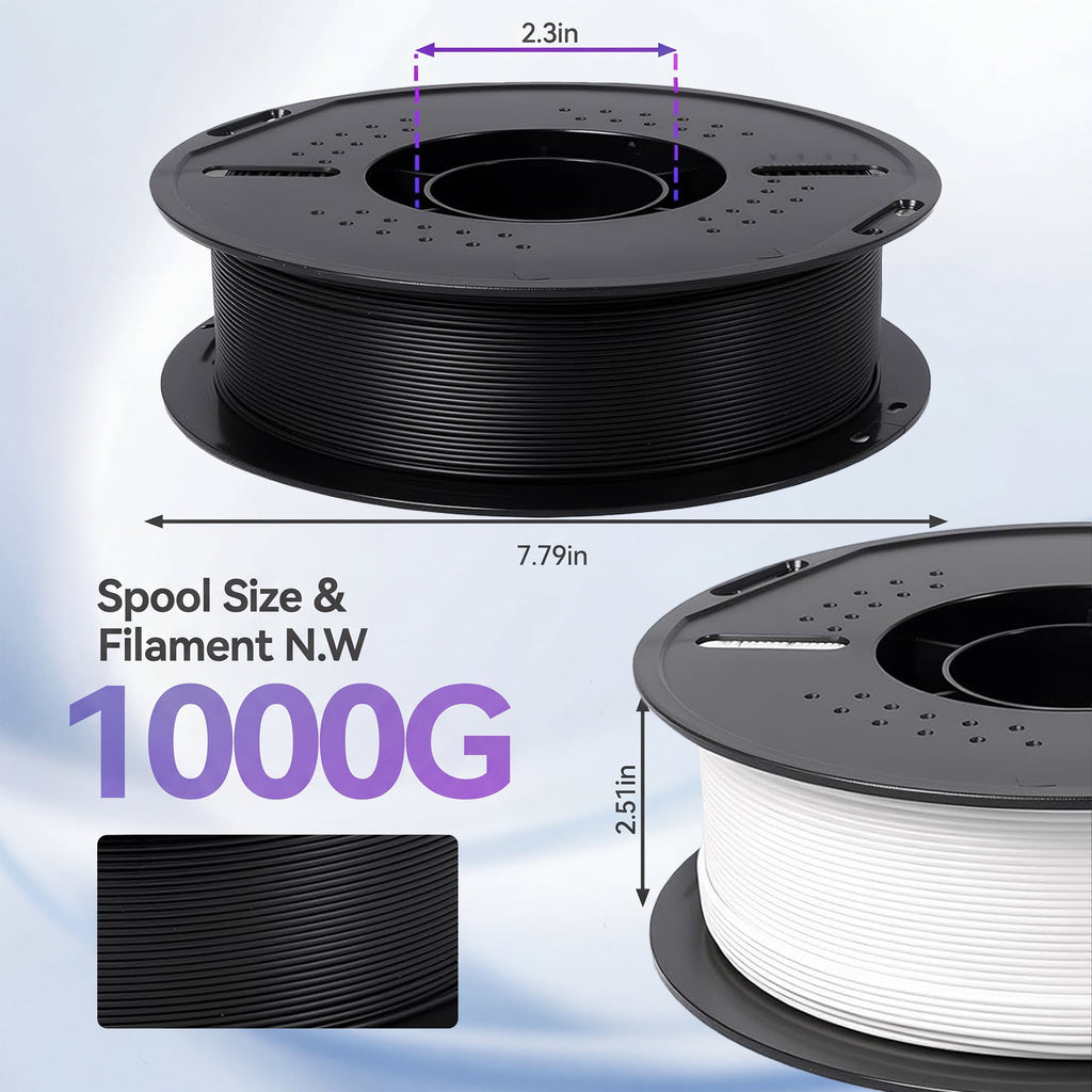Epelay PLA Plus 3D Printer Filament, 1.75mm, 1kg Spool, Black, Compatible with Most FDM Printers