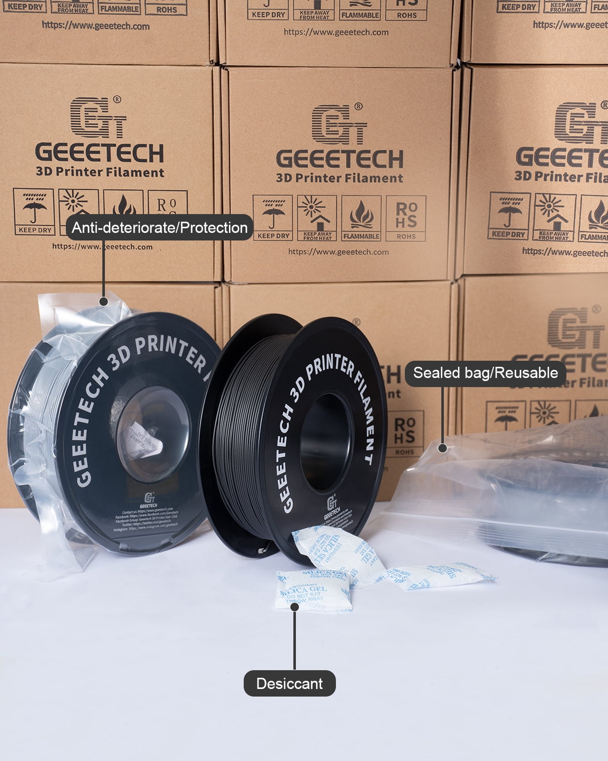 GEEETECH Matte PLA Filament, 1.75mm Matte Black 3D Printer Filament, 1kg Spool (2.2lbs), Dimensional Accuracy +/- 0.03 mm, Fit Most FDM Printer