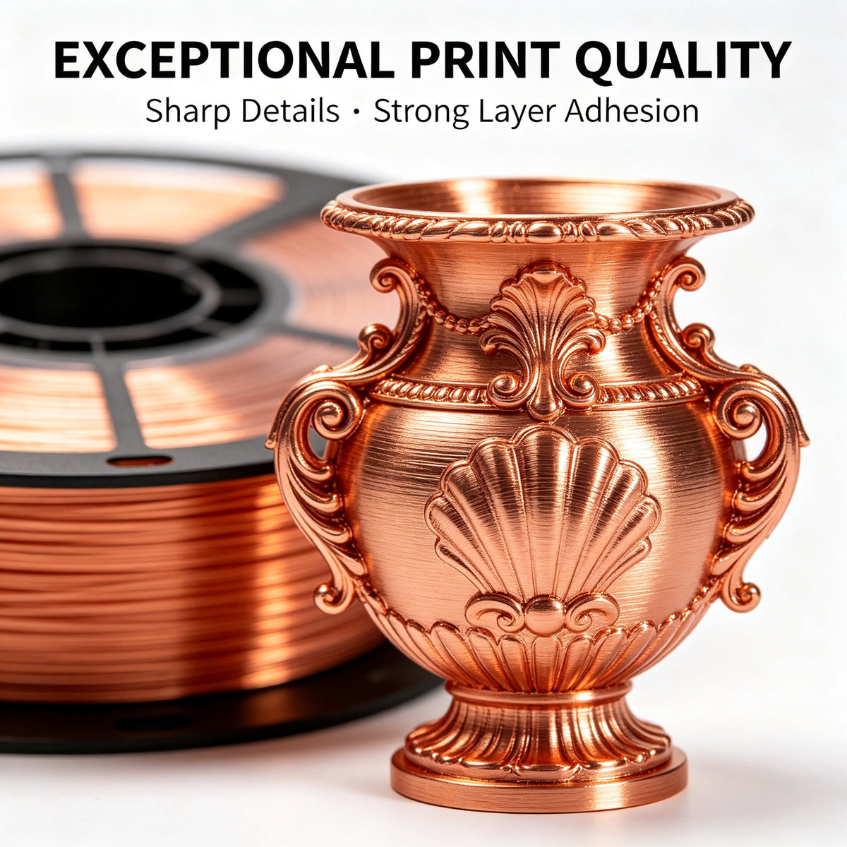 Silk gold PLA Filament 1.75mm 3D Printer Filament with Shiny Surface, Shiny PLA Silk Filament 2KG Spool 3D Printing Filament.