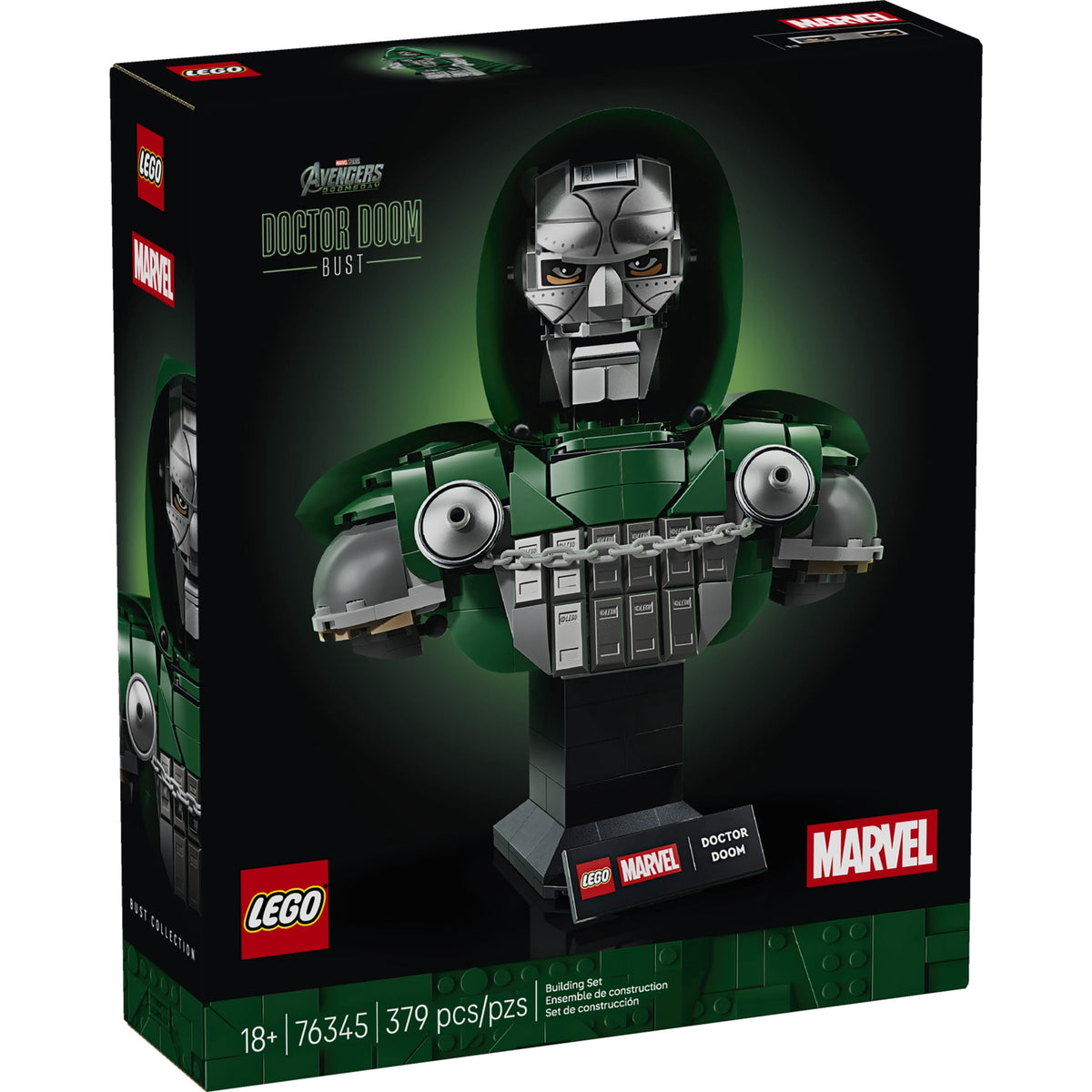 LEGO Marvel Doctor Doom Bust - Building Set for Adults, Ages 18+ - Marvel Avengers Model Kit - Bedroom, Shelf or Home Office Decor for Men & Women - Gift for Super Hero Fans - 76345