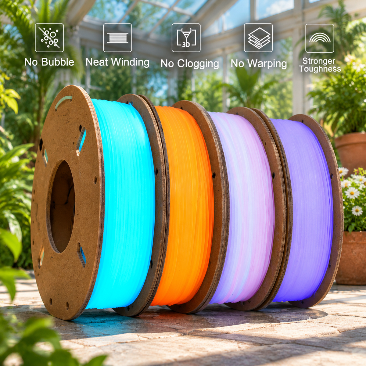 Plament Bundle 8 Colors 1.75mm ± 0.02mm Dimensional Accuracy 8 * 250g Spools For Fdm 3d Printers