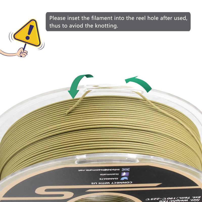 iSANMATE 1.1KG Wood PLA 3D Printer Filament, 1.75mm Cherry Wood Color, Real Wood Texture, ±0.03mm for FDM 3D Printers