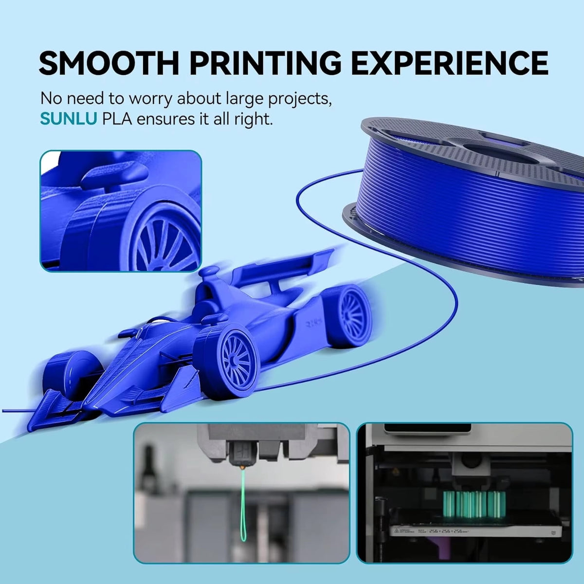 3D Printer Filament Pla | 1.75Mm Blue Pla Filament for 3D Printing, 0.55 Lbs Vacuum Sealed Spool for Hobbyists and Creators