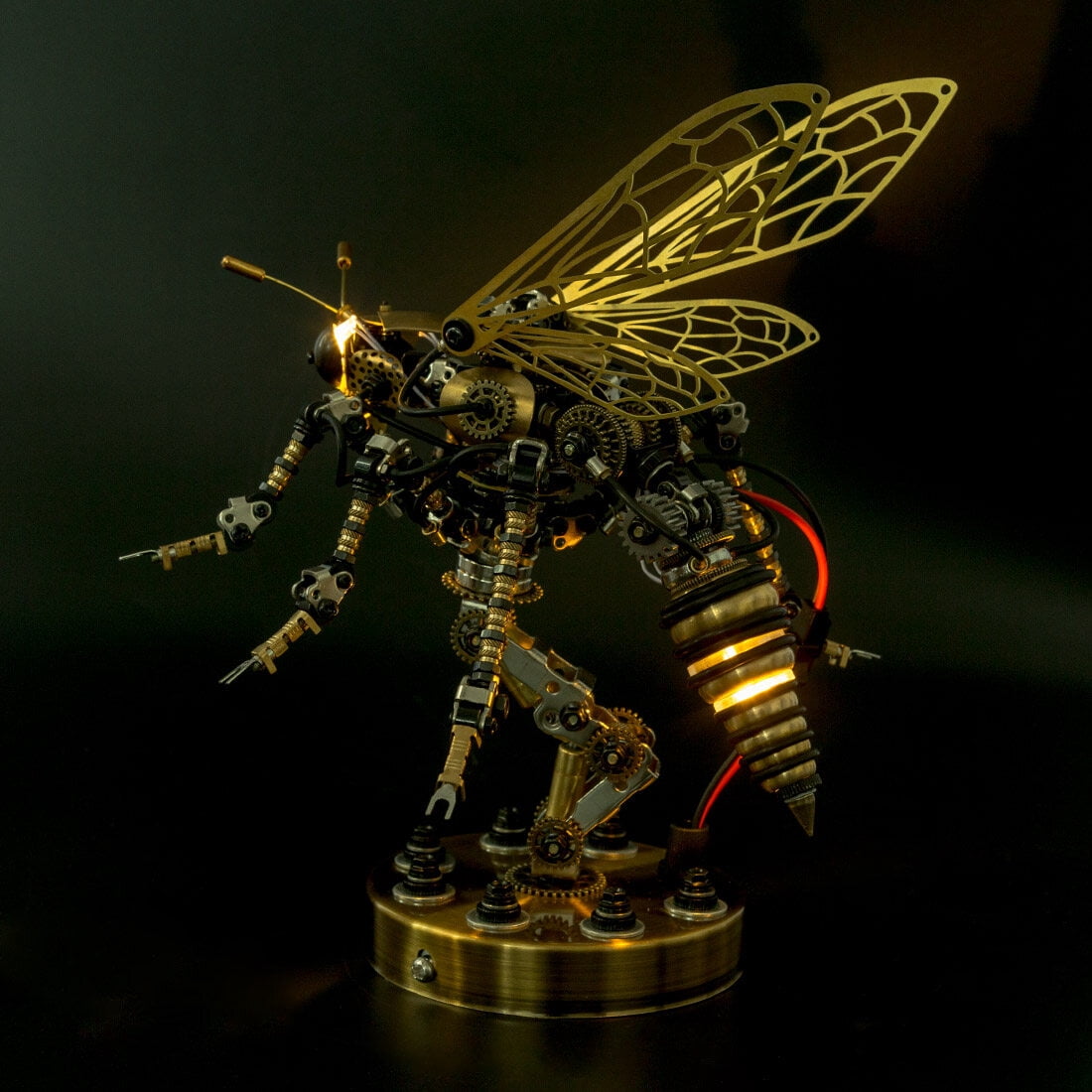 3D DIY Mechanical Wasp Model Kit 1000+PCS Steampunk Insect Puzzle with Movable Joints & Wings, Collectible Decor & Creative Gift for Teens 15+ and Adults