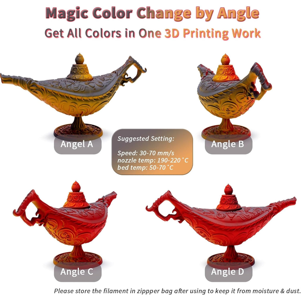 Ziro 3D Tri-Color Matte PLA 1.75mm 1kg, Volcano