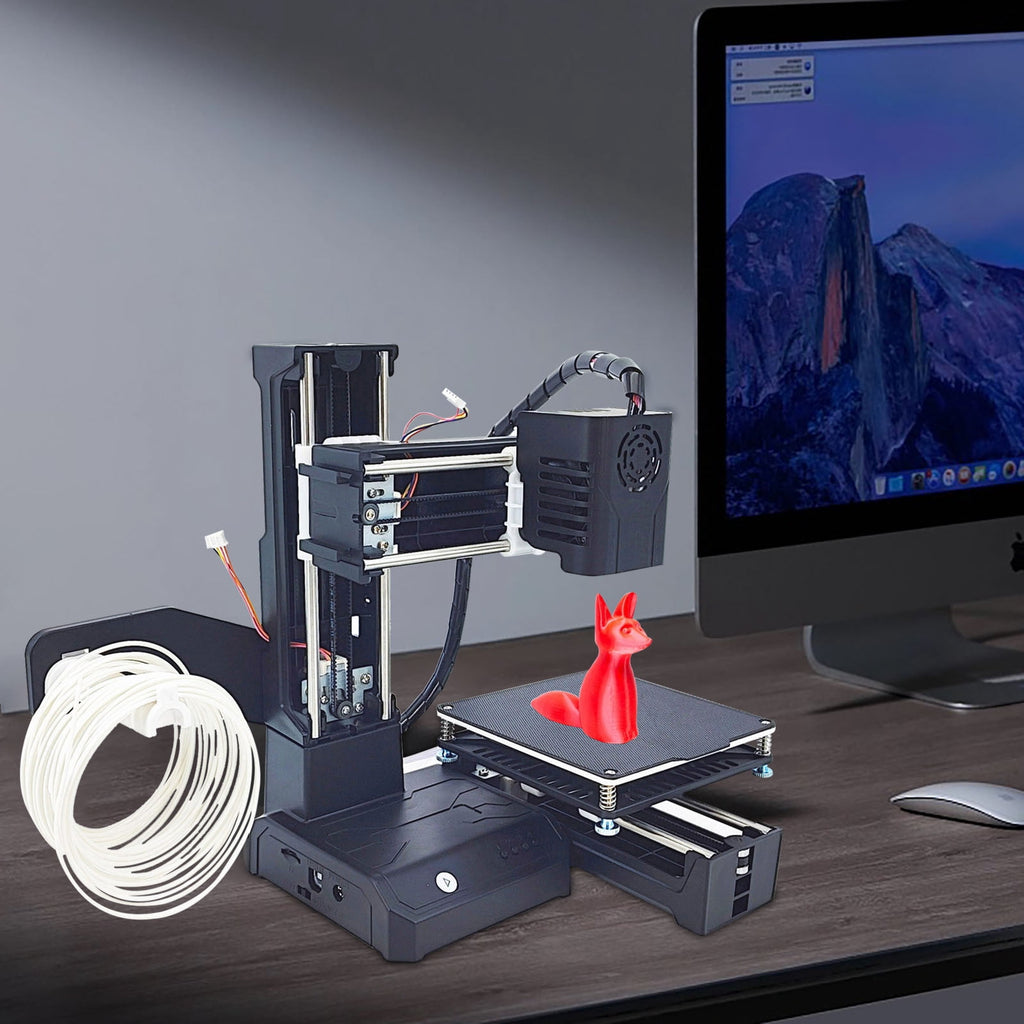 Mini 3D Printer for Kids & Beginners - Fully Assembled Desktop 3D Printer with Auto-Leveling, Quiet Operation & 100x100x100mm Build Size, Ideal for Home, School & Creative Projects(black)