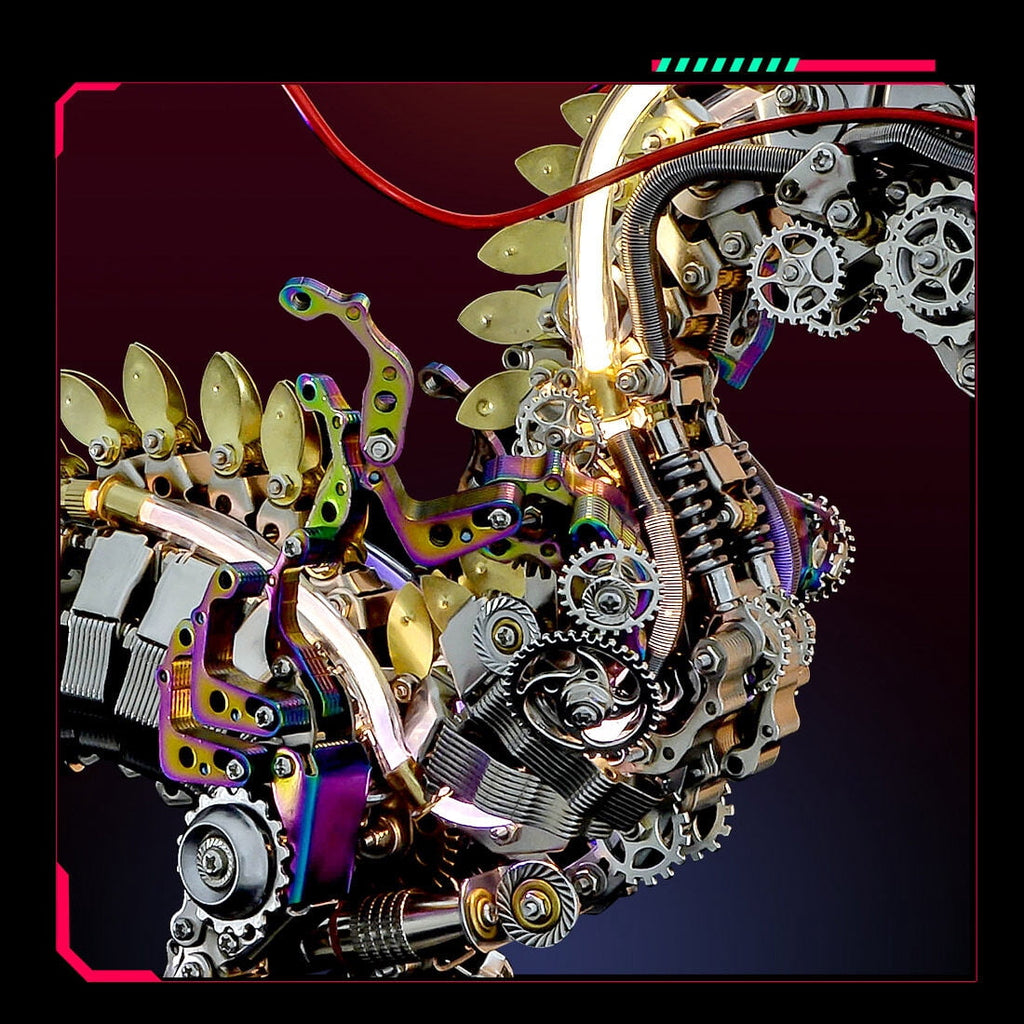 Lantern Fish 3D Metal Puzzle DIY Steampunk Assembly Kit, 700+PCS Mechanical Model with Movable Fins, Color-Changing Lamp & Collectible Gift for Adults & Teens