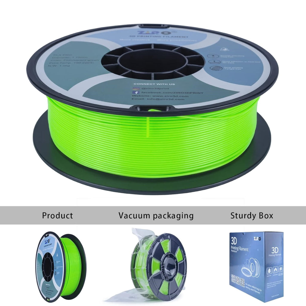 Ziro 3D PLA PRO Filament, 1.75mm 1kg, Metallic Silver