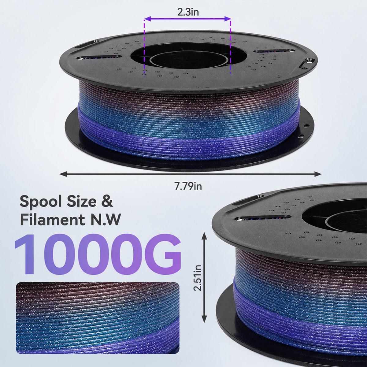 Epelay PLA Plus 3D Printer Filament, 1.75mm, 1kg Spool, Black, Compatible with Most FDM Printers
