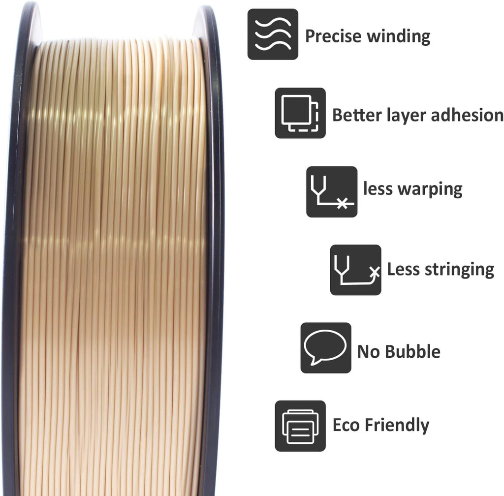 3D printer filament, bone white PLA filament, 1 kg (2.2 lb) spool, 1.75 mm dimensional accuracy +/-0.03 mm, 3D printing filament