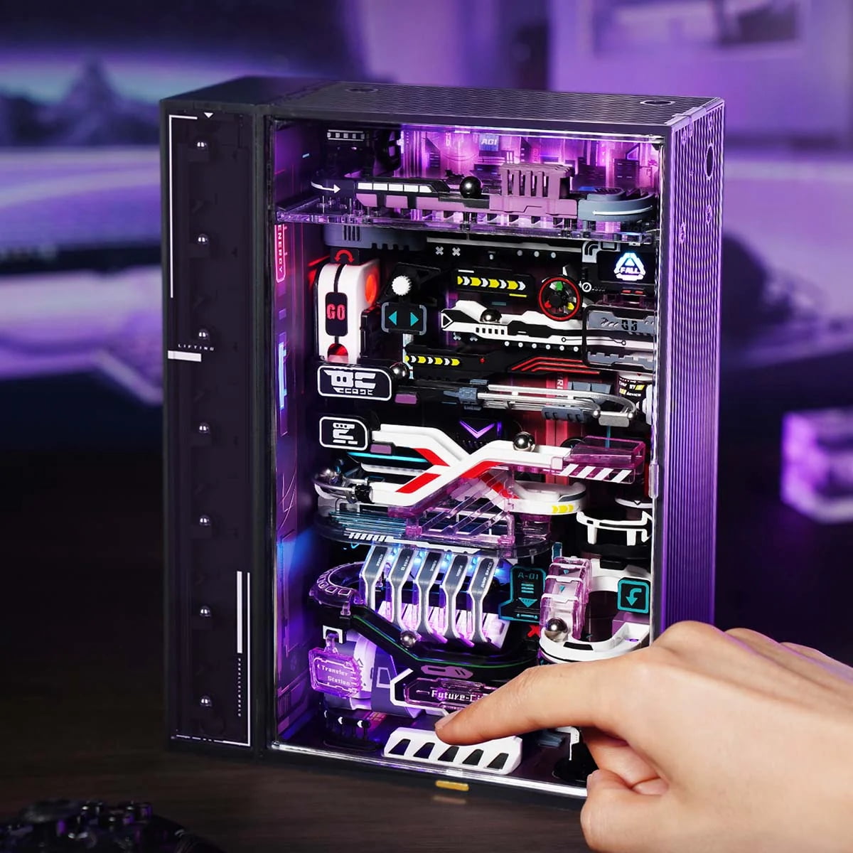 ROKR Building Toy Sets Marble Run Model Kits for Adults, 3D Jigsaw Puzzle DIY Powered Model Kit for Adults and Kids (The Last City)