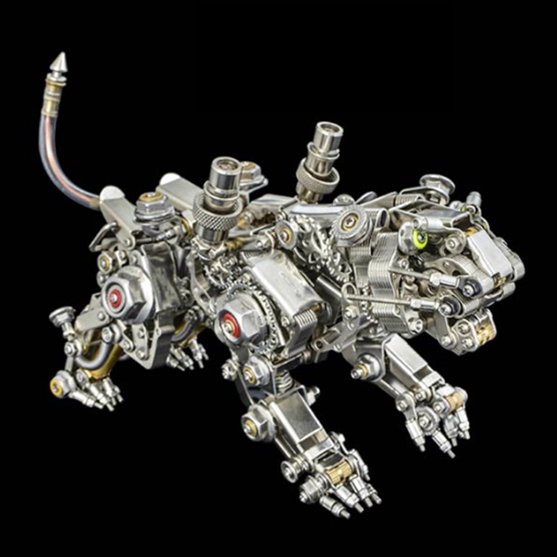 3D Metal Puzzle Colorful Bengal Tiger Model Kit, 700PCS Mechanical Steampunk Tiger 3D Metal Jigsaw Puzzle to Build, DIY Assembly Gift for Adults & Teens -Wings 1 Pair
