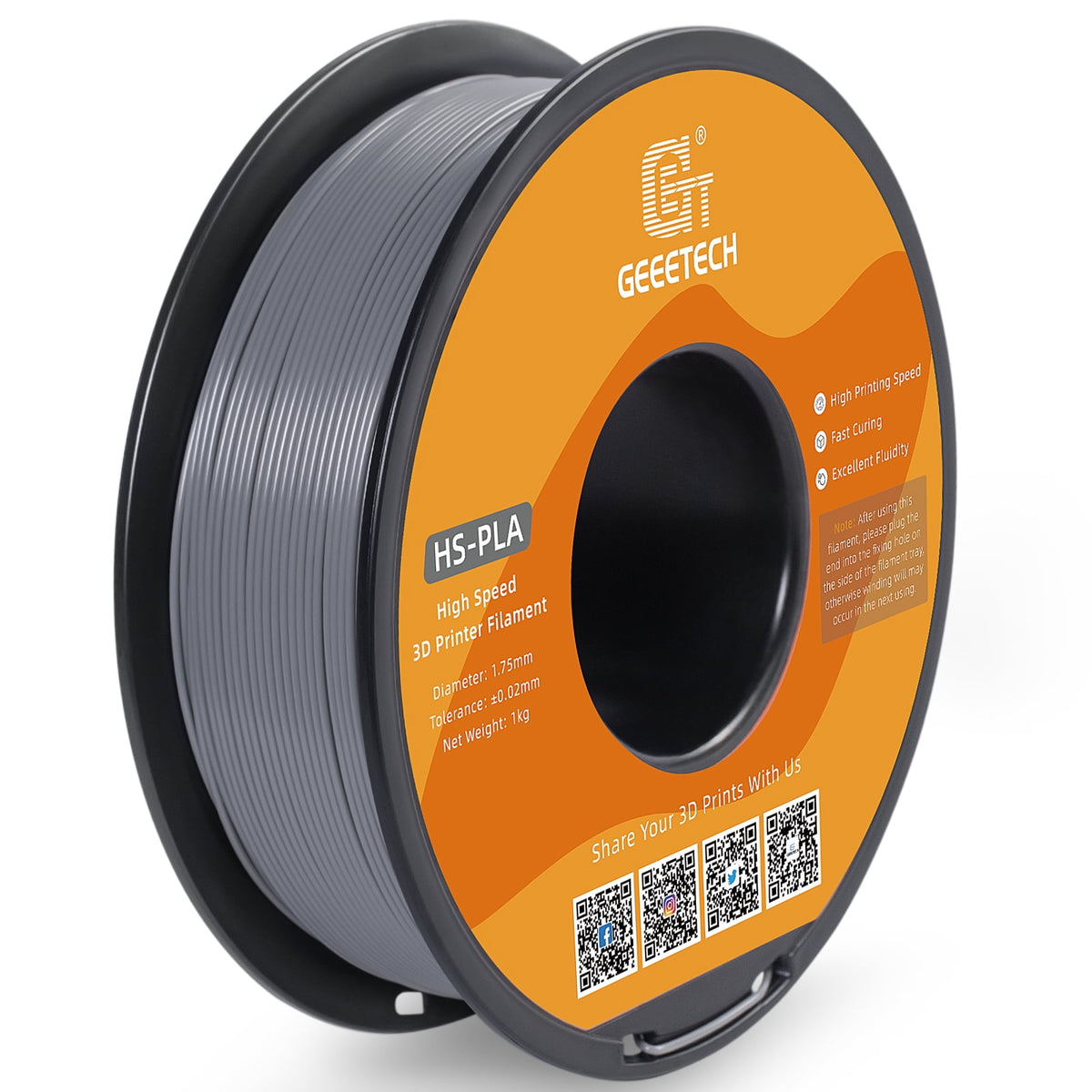Geeetech 1.75mm PLA 3D Printer Filament, 1kg Spool (2.2lbs), Dimensional Accuracy +/- 0.03mm,yellow