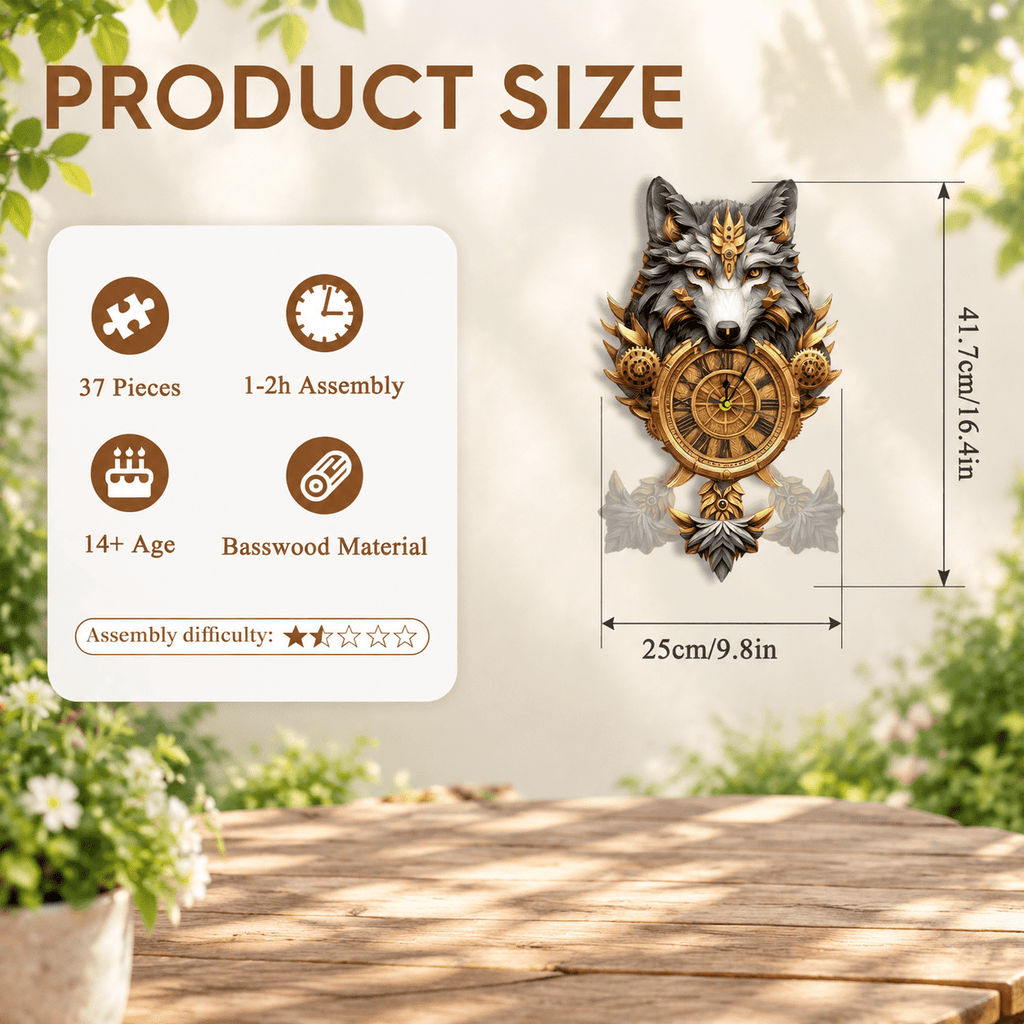 Butterfly Clock 3D Wooden Puzzle Clock DIY Mechanical Craft Kit for Adults Teens