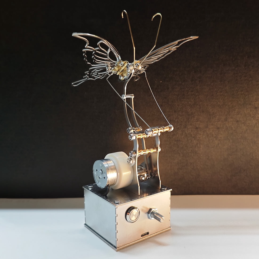 Hummingbird 3D Metal Puzzle for Adults, Mechanical Dynamic Bird Metal Model Kit with Transmission Mechanism, DIY Assembly Bionic Bird 3D Puzzle Jigsaw Animal, Semi-Finished