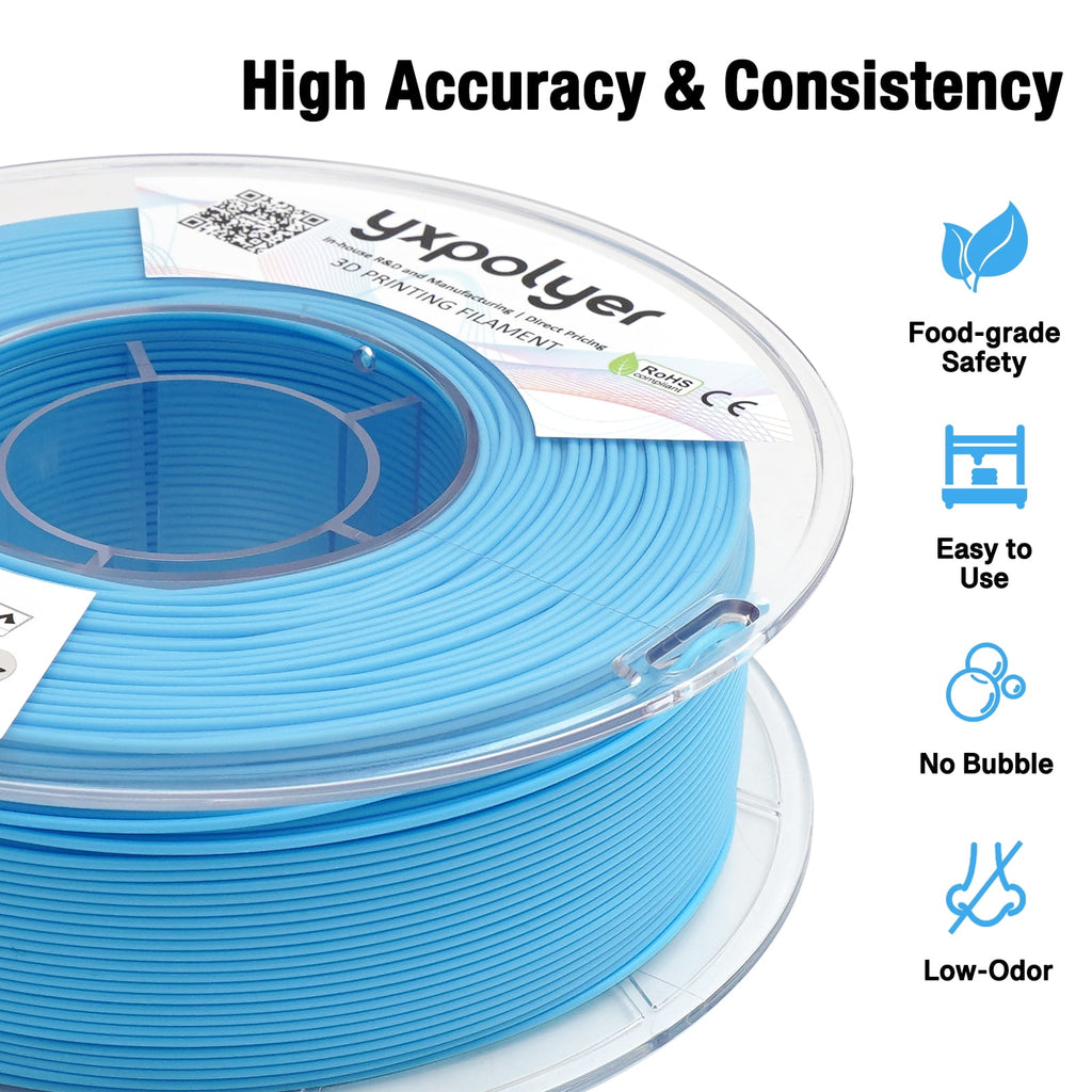 YXPOLYER PLA Filament Food Grade 1.75mm 1kg for 3D Printing, PLA+ Skin Flesh Tone 3D Printer Filament AMS-Compatible